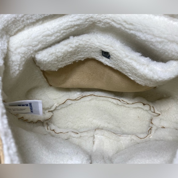 Vintage Y2K The GAP Shearling Velvet  Tan Shoulder Purse Shoulder Bag - Picture 5 of 8